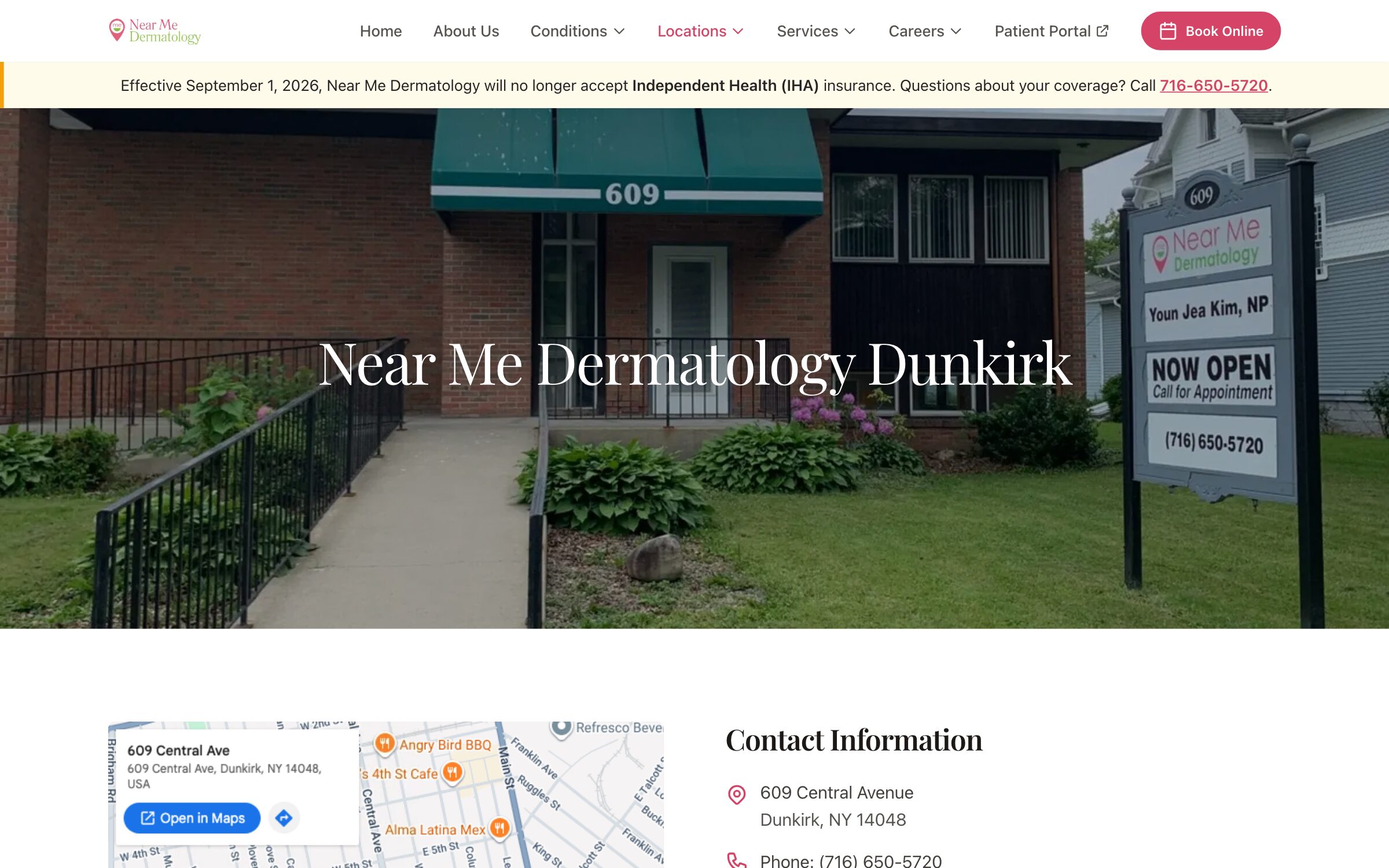 Near Me Dermatology, Dunkirk: hours, map and phone
